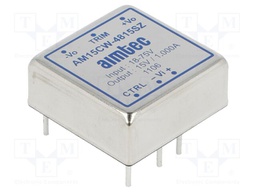 Converter: DC/DC; 15W; Uin: 18÷75VDC; Uout: 15VDC; Iout: 1A; 1"x1"