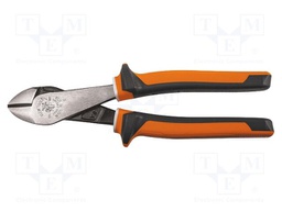 Pliers; side,cutting,insulated; hardened steel; 207mm