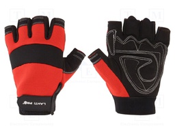 Protective gloves; Size: 8; black-red; microfiber,plastic