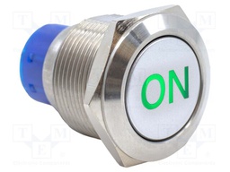 Switch: vandal resistant; DPDT; 3A/250VAC; IP67; ON-(ON); green