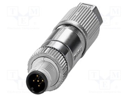 Connector: M12; plug; PIN: 5; 48V; straight; IP65; IDC; Contacts: CuSn