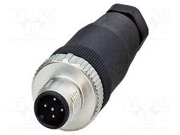 Connector: M12; plug; PIN: 5; 48V; straight; IP67; screw terminal