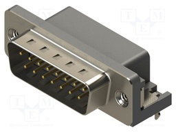 Connector: D-Sub; PIN: 15; socket; male; angled; THT; MHDR