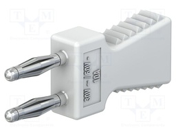 Connector: 2mm banana; stackable safety shunt; 10A; white; 30.4mm