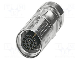 Connector: M17; plug; PIN: 17; 48V; 3.6A; shielded; IP67; crimped