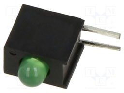 LED; in housing; 3mm; No.of diodes: 1; green; 2mA; Lens: diffused