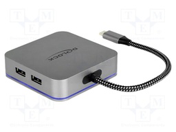 Hub USB; HDMI socket,RJ45 socket,USB A socket x3,USB C socket