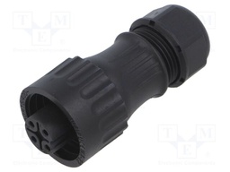 Wtyk; WA22; female; PIN: 4; 3+PE; IP67