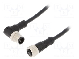 Cable: for sensors/automation; PIN: 8; M12-M12; 1m; plug; plug; 30V