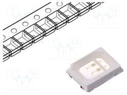 LED; SMD; 2835; green; 10÷15lm; 2.8x3.5x0.85mm; 120°; 2.8÷3.4V; 60mA