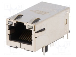 Socket; RJ45; PIN: 8; shielded,with LED; Layout: 8p8c; THT; angled