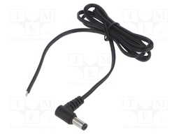 Cable; 2x0.5mm2; DC 5,5/2,5 plug; angled; black-gray,black; 1m