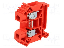 Splice terminal: rail; 0.5÷16mm2; ways: 1; terminals: 2; red; TS35