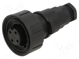 Connector: circular; plug; female; PIN: 4; 10A; 277V; IP68,IP69K
