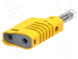 Connector: 4mm banana; plug; 36A; 30VAC; 60VDC; yellow; insulated