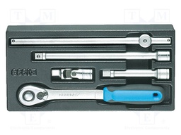 Wrench-set; rattle,socket spanner; 1/2"; 5pcs.