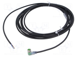 Cable: for sensors/automation; M8; PIN: 3; angled; 5m; plug; 30VDC
