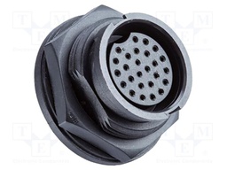 Socket; Connector: circular; size D; female; PIN: 18; bayonet; 5A