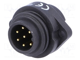 Socket; male; WA22; PIN: 7; 6+PE; IP67; 10A; soldering; 250V