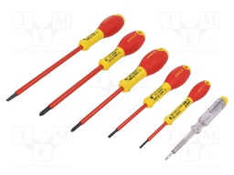 Kit: screwdrivers; Pcs: 6; The set contains: voltage tester; 1kVAC