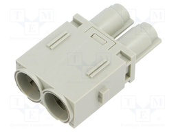 Heavy Duty Connector, MIXO Series, Insert, 2 Contacts, Receptacle