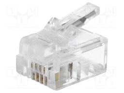 Plug; RJ12; PIN: 4; Layout: 6p4c; IDC,crimped; for cable