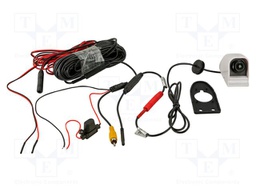 Rear view camera; 150°; white; 12VDC,24VDC; Kit: camera; screw
