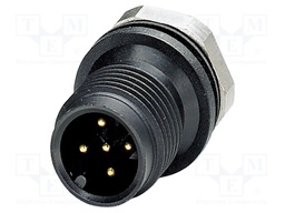 Connector: M12; socket; PIN: 5; male; 60V; straight; IP67; soldering