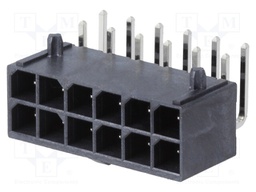 Socket; wire-board; male; Mega-Fit; 5.7mm; PIN: 12; Layout: 2x6; 23A