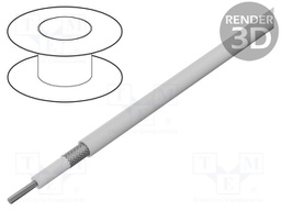 Wire: coaxial; RG188A/U; stranded; CCS; PTFE; white; 2.7mm
