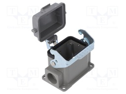 Enclosure: for HDC connectors; size D6B; with latch; with cover