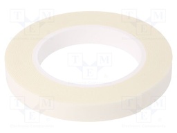 Tape: fixing; W: 15mm; L: 5.5m; Thk: 1mm; two-sided adhesive; white