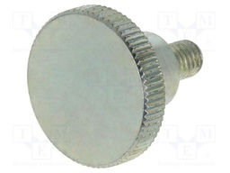 Knob; Ø: 24mm; Ext.thread: M6; 10mm; H: 15mm; steel; knurled