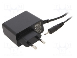 Power supply: switched-mode; constant voltage; 9VDC; 1A; 9W; plug
