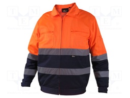 Work jacket; Size: XXL; orange-navy blue; warning