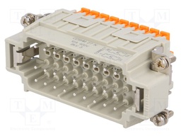 Connector: HDC; male; CDSH; PIN: 27; 27+PE; size 77.27; 10A; 400V