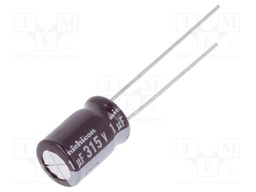 Capacitor: electrolytic; low impedance; THT; 1uF; 315VDC; ±20%