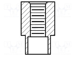Screwed spacer sleeve; Int.thread: UNC6-32; cylindrical; brass