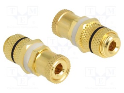 Adapter; banana socket,both sides; Plating: gold-plated; 9.5mm