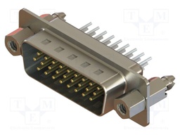 Connector: D-Sub HD; PIN: 26; socket; male; straight; THT; MHDD