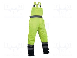 Dungarees; Size: XXL; yellow-navy blue; on suspenders,warning