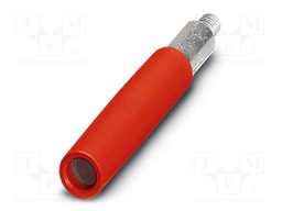 Test socket; screw terminal; PA; ways: 1; W: 6mm; H: 6mm; Body: red