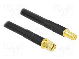 Cable; 1m; RP-SMA male,RP-SMA female; black; with protection cap