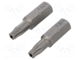 Screwdriver bit; Torx® with protection; T20H; Overall len: 25mm