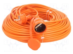 Extension lead; Sockets: 1; PVC; orange; 3x1,5mm2; 50m; 16A