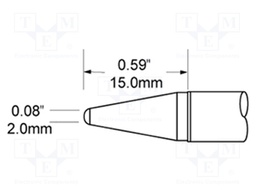 Tip; conical; 2mm; 366°C; for soldering station