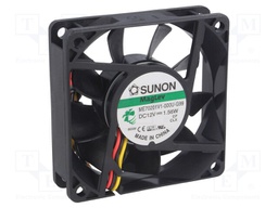 Fan: DC; axial; 12VDC; 70x70x20mm; 49m3/h; 33dBA; Vapo; Out: F type