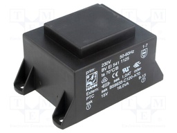 Transformer: encapsulated; 16VA; 230VAC; 15V; 1067mA; Mounting: PCB
