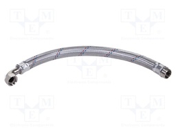 Angled anti-vibration hose; 0.6m; Hydraulic connection: 1"