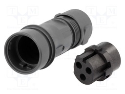 Connector: circular; plug; female; PIN: 3; w/o contacts; for cable